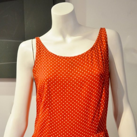 Vintage 90's Nathalie Seaver-Pindot Sundress - Picture 1 of 8